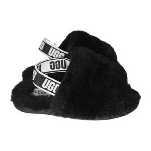 UGG Toddler Fluff Yeah Slide Slippers Black Size 10T/10C